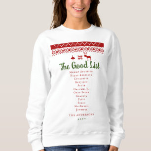 Niedliche Good List Weihnachtssüßer Rote Nordische Sweatshirt