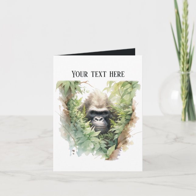 Niedliche Gorilla fügt Text zu jedem Zweck hinzu Karte (Vorderseite)
