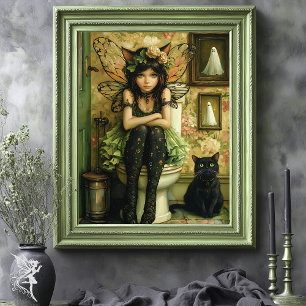 Niedliche Goth Fairy Tragen Katzenohren auf der To Poster