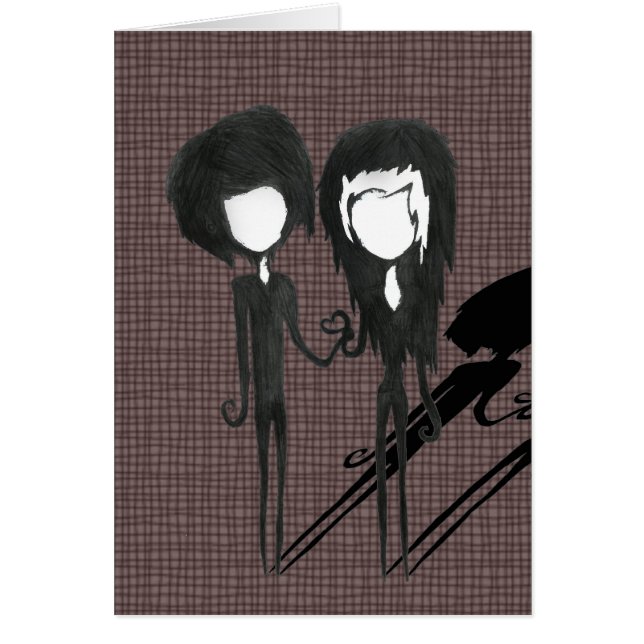 Niedliche Goth Girl and Boy Alternative Art Zeichn (Vorne)