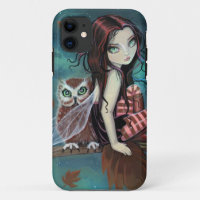 Niedliche Gothic Fairy and Owl Fantasy Art iPhone