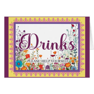 Niedliche Gothic Garden Sugar Skull Drinks Karte