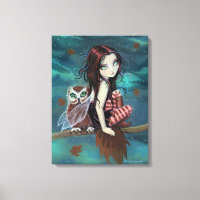 Niedliche Gotische Fairy und Eule Fantasy Art