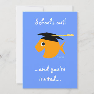 Niedliche Graduierungspartei Einladung Goldfish au