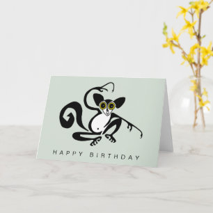 Niedliche Grafik AYE-AYE - Wildtiere - Grün Karte