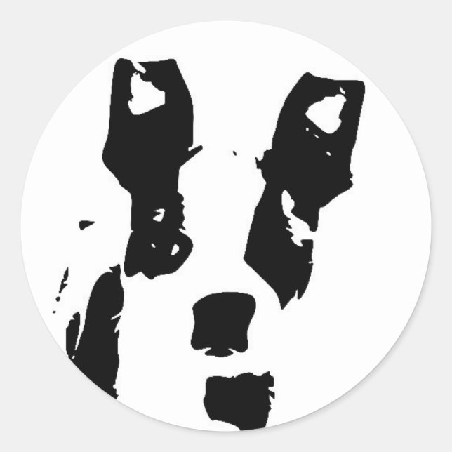 Niedliche Grafik Boston Terrier Puppy Runder Aufkleber (Vorderseite)