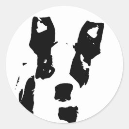Niedliche Grafik Boston Terrier Puppy Runder Aufkleber