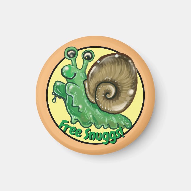 Niedliche Gratis Snuggs Snail Hug Emote Magnet (Vorne)