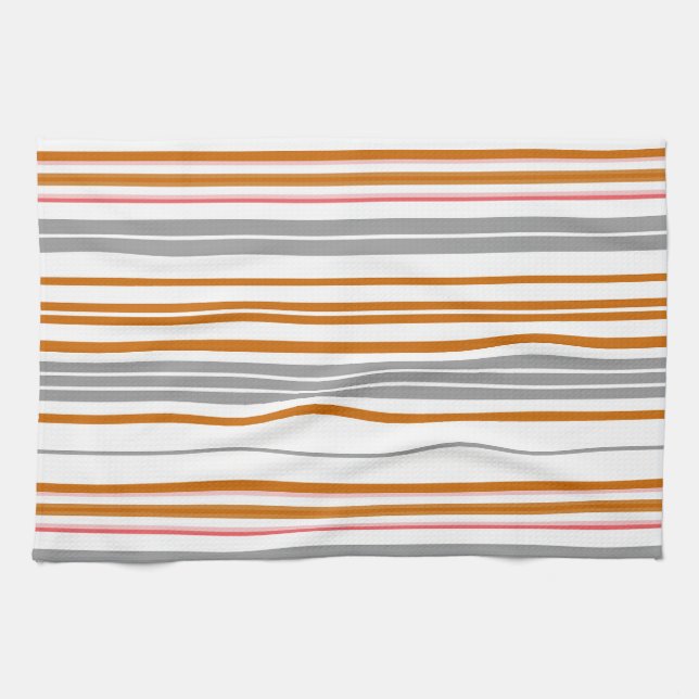 Niedliche graubraune Streifen Geschirrtuch (Horizontal)