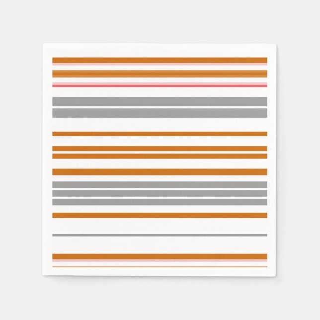 Niedliche graubraune Streifen Serviette (Vorderseite)