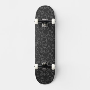 Niedliche graue Blume werfen Kissen Skateboard