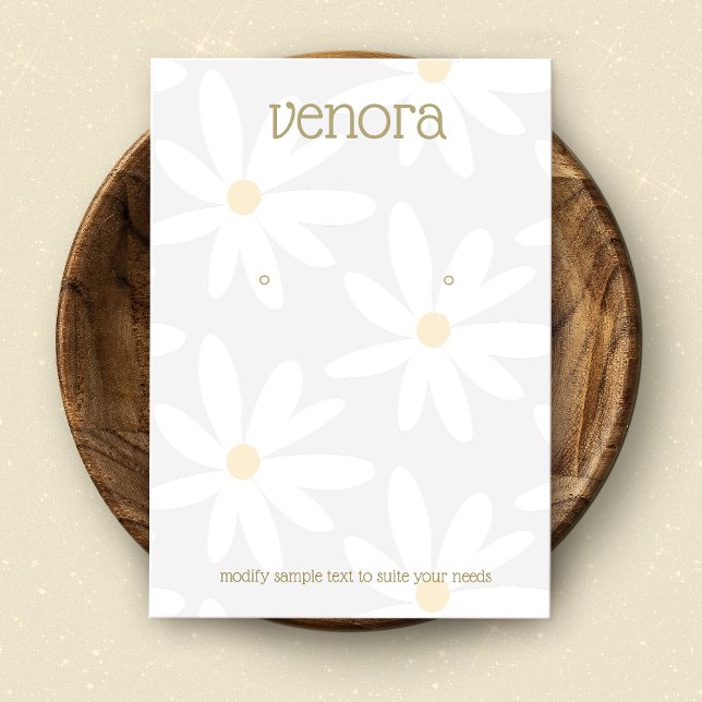 Niedliche Graue Daisy-Bläserhörerkarte (Von Creator hochgeladen)