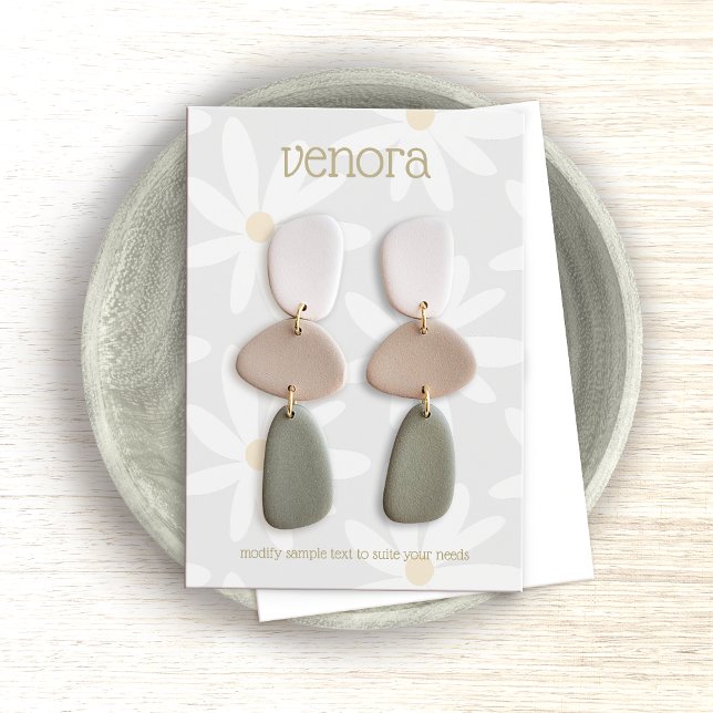 Niedliche Graue Daisy-Bläserhörerkarte (Von Creator hochgeladen)