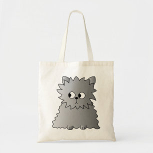 Niedliche graue flaumige Katze Tragetasche