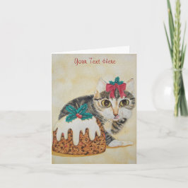 niedliche, graue Kätzchen, Weihnachtsgeschenk Feiertagskarte