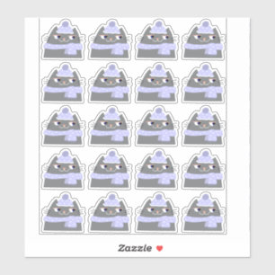 Niedliche graue Katze Aufkleber