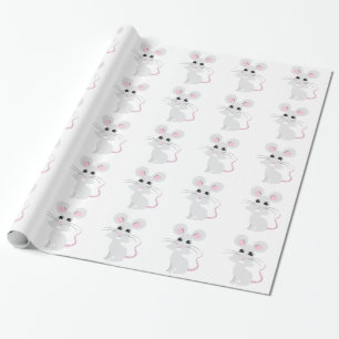 Niedliche graue Maus Geschenkpapier