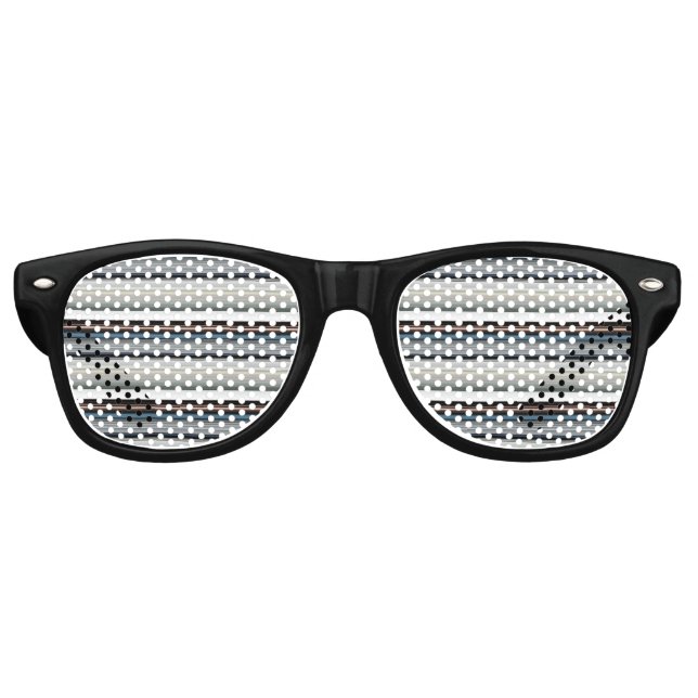 Niedliche graue Streifen Partybrille (Vorderseite)
