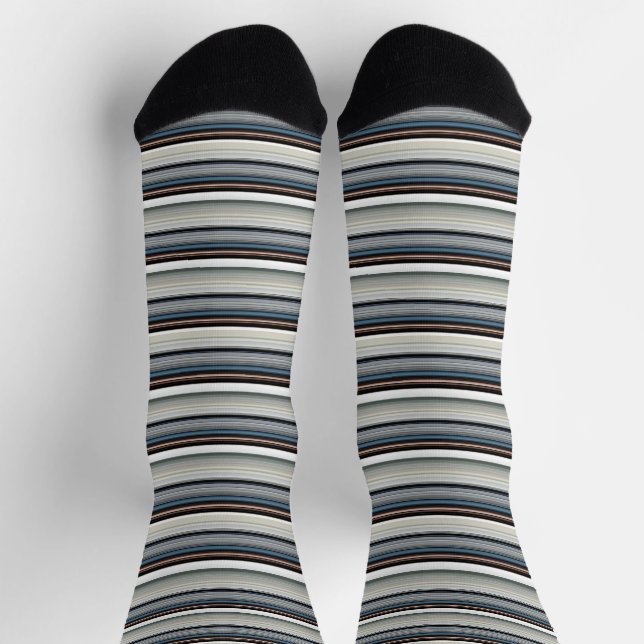 Niedliche graue Streifen Socken (Oben)