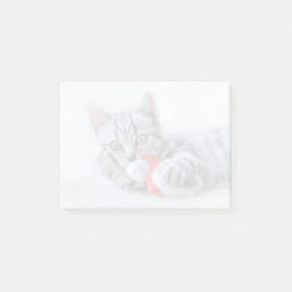 Niedliche graue Tabby Cat mit Weihnachtsmütze Weih Post-it Klebezettel