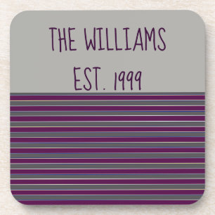 Niedliche graue und lila Streifen Untersetzer