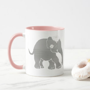 Niedliche graue Vintage Elefant-Braut Tasse
