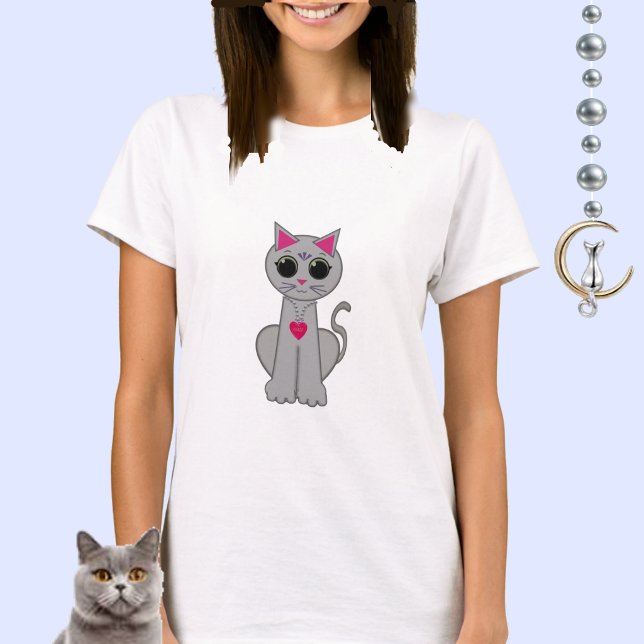 Niedliche Graukatze T-Shirt (Von Creator hochgeladen)