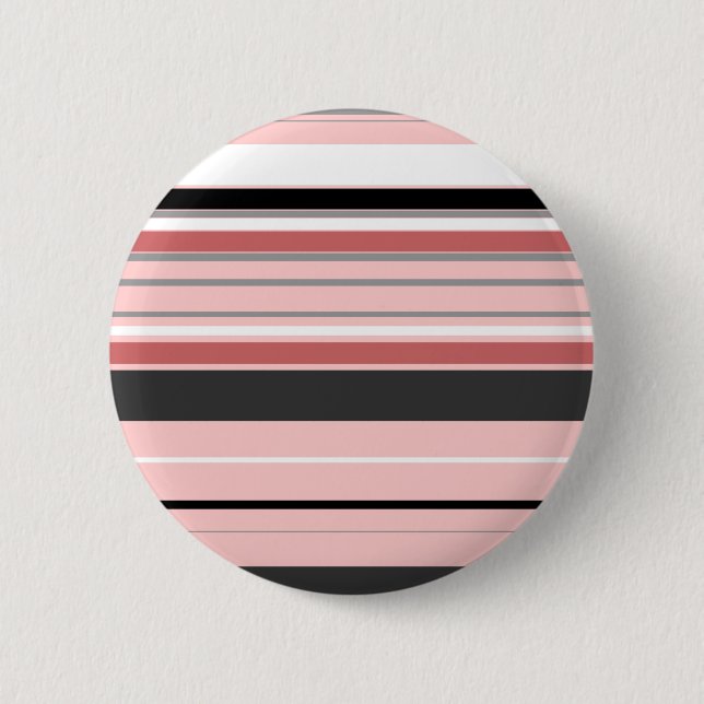 Niedliche graurosa Streifen Button (Vorderseite)