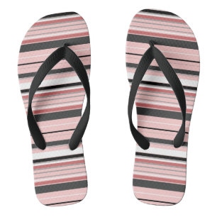 Niedliche graurosa Streifen Flip Flops