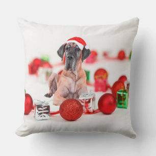 Niedliche Great Dane Hund Weihnachten Weihnachtsma Kissen