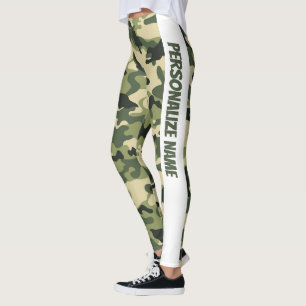 Niedliche Green Camouflage PERSONALISZE Leggings