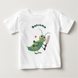 Niedliche Green Cricket Insekt Cartoon-Abbildung Baby T-shirt