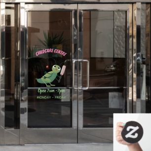 Niedliche Green Cricket Insekt Cartoon-Abbildung Fensteraufkleber