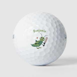 Niedliche Green Cricket Insekt Cartoon-Abbildung Golfball