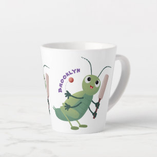 Niedliche Green Cricket Insekt Cartoon-Abbildung Milchtasse