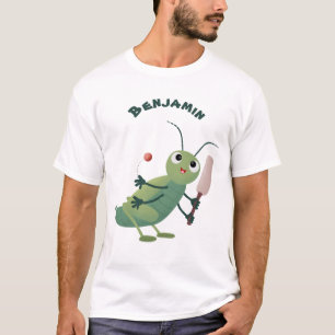 Niedliche Green Cricket Insekt Cartoon-Abbildung T-Shirt