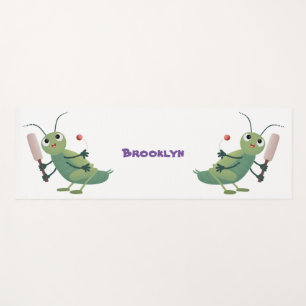 Niedliche Green Cricket Insekt Cartoon-Abbildung Yogamatte