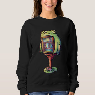 Niedliche Green Frog Library Lesebuch Amine Lover  Sweatshirt