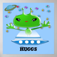 Niedliche Green Outer Space Außerirdischen mit Rau