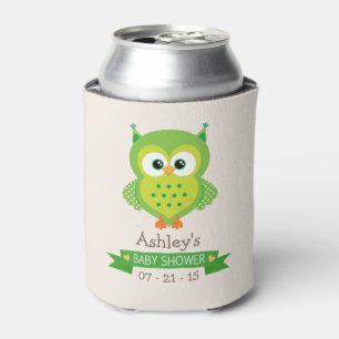 Niedliche Green Owl Babydusche Dosenkühler
