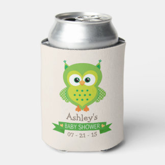 Niedliche Green Owl Babydusche Dosenkühler
