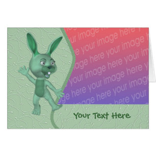 Niedliche Green-Rabbit-Fotokarte
