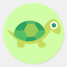 Niedliche Green Turtle Round Stickers für Kleinkin
