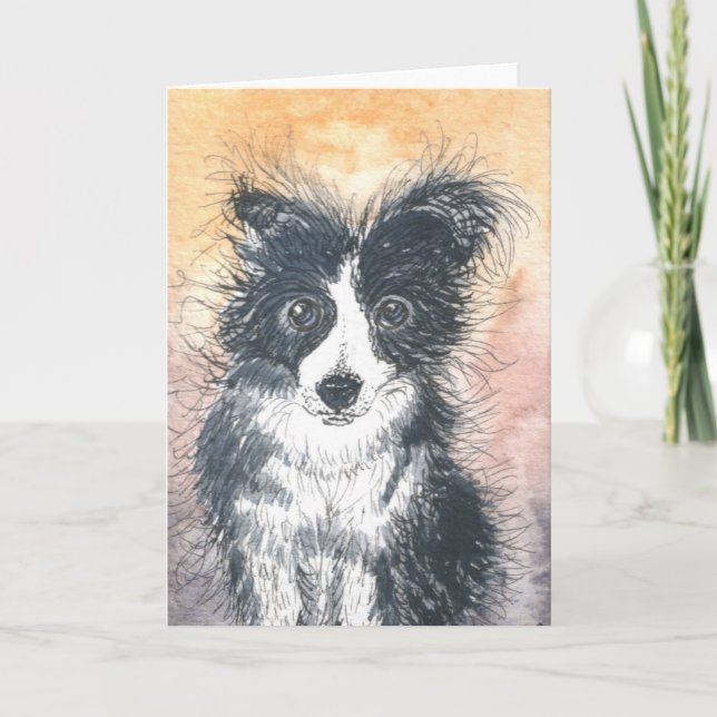 Niedliche Grenz Collie Card für Collie Enthusiaste Karte (Vorderseite)