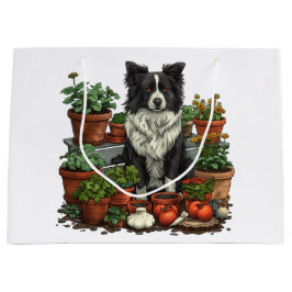 Niedliche Grenz-Collie-Gartenarbeit Große Geschenktüte