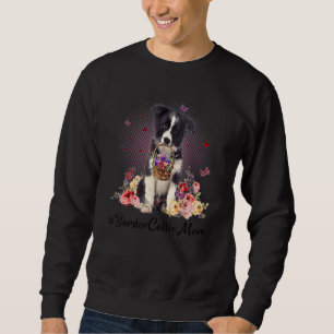Niedliche Grenz-Collie Mama Blume Glücklicher Mutt Sweatshirt
