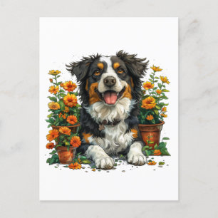 Niedliche Grenzbelastung in Blume Postkarte