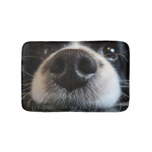 Niedliche Grenzcollie-Nasen-Nahaufnahme Badematte