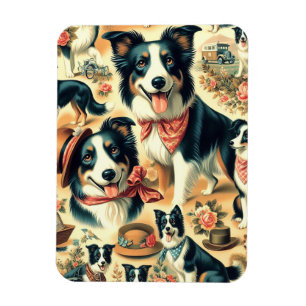 Niedliche Grenze Collie Seamless Magnet