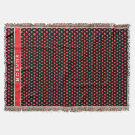 Niedliche griechisch-rosa Erdbeermuster Monogramm Decke